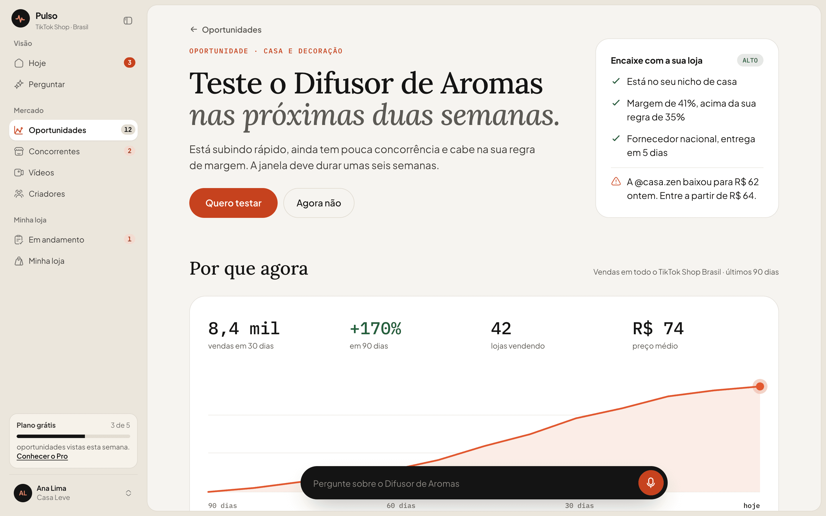 Detalhe da oportunidade Difusor de Aromas com o encaixe na loja